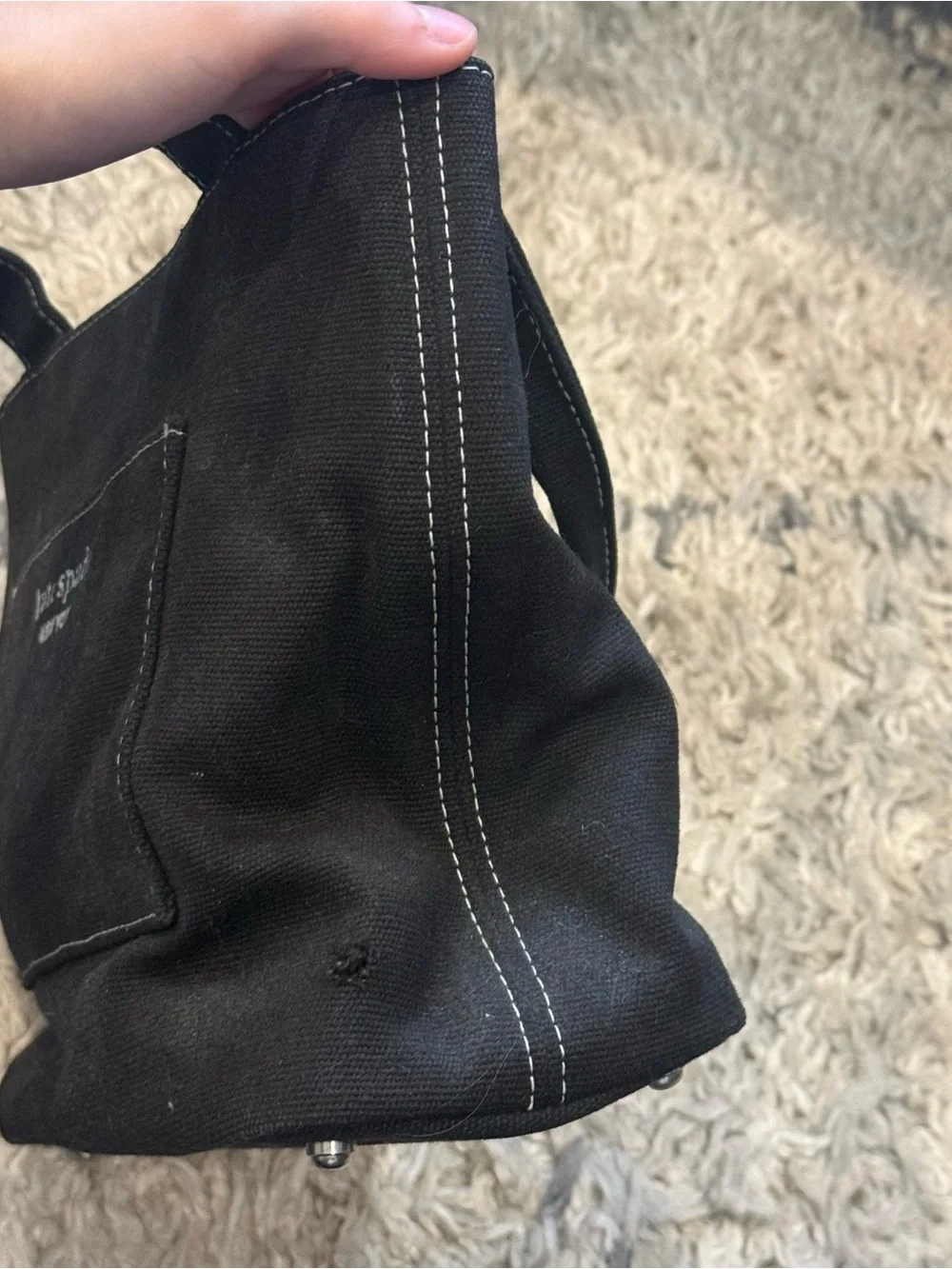 Kate Spade Black Canvas Mini Tote Bag